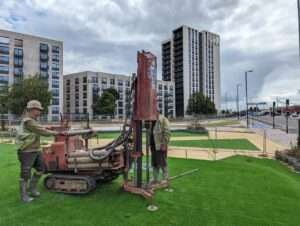 Site investigation work being carried out by Integrated Designs in Birmingham