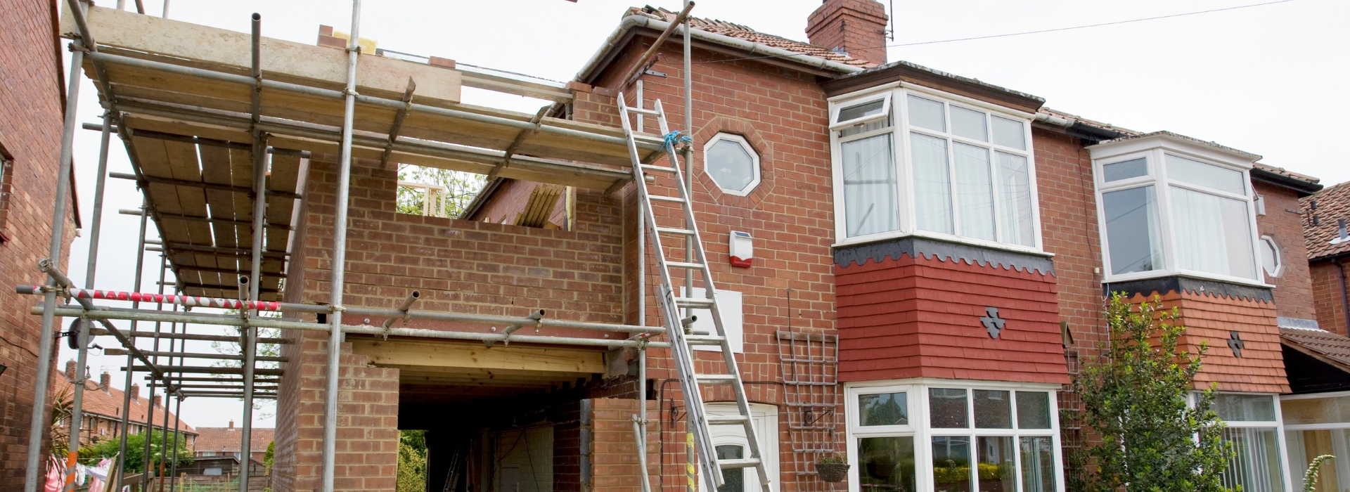 Completed modern house extension in the West Midlands with open-plan living space